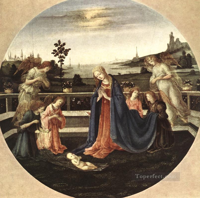 Adoration of the Child 1480 Christian Filippino Lippi Oil Paintings